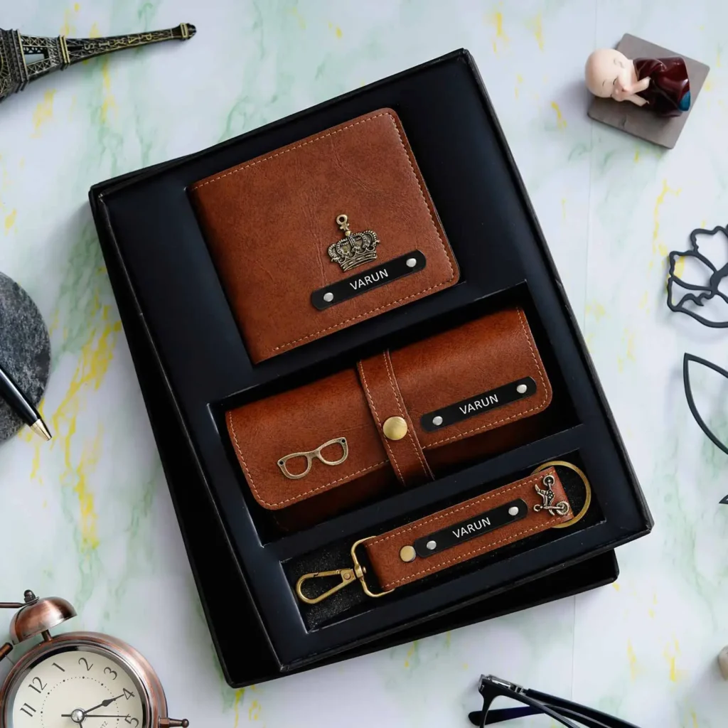 Wallet(coin pocket) Eyewear, keychain (with hook) All new premium box packing 9 colors available